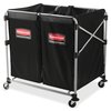 Rubbermaid Commercial Collapsible X-Cart, Steel, 2-4 Bushel Cart, 24.1Wx35.7Dx34H, Blk/Slvr 1881781